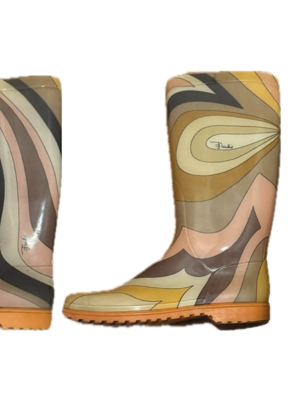 Emilio Pucci Rain Boots, Multicolor, Size 37